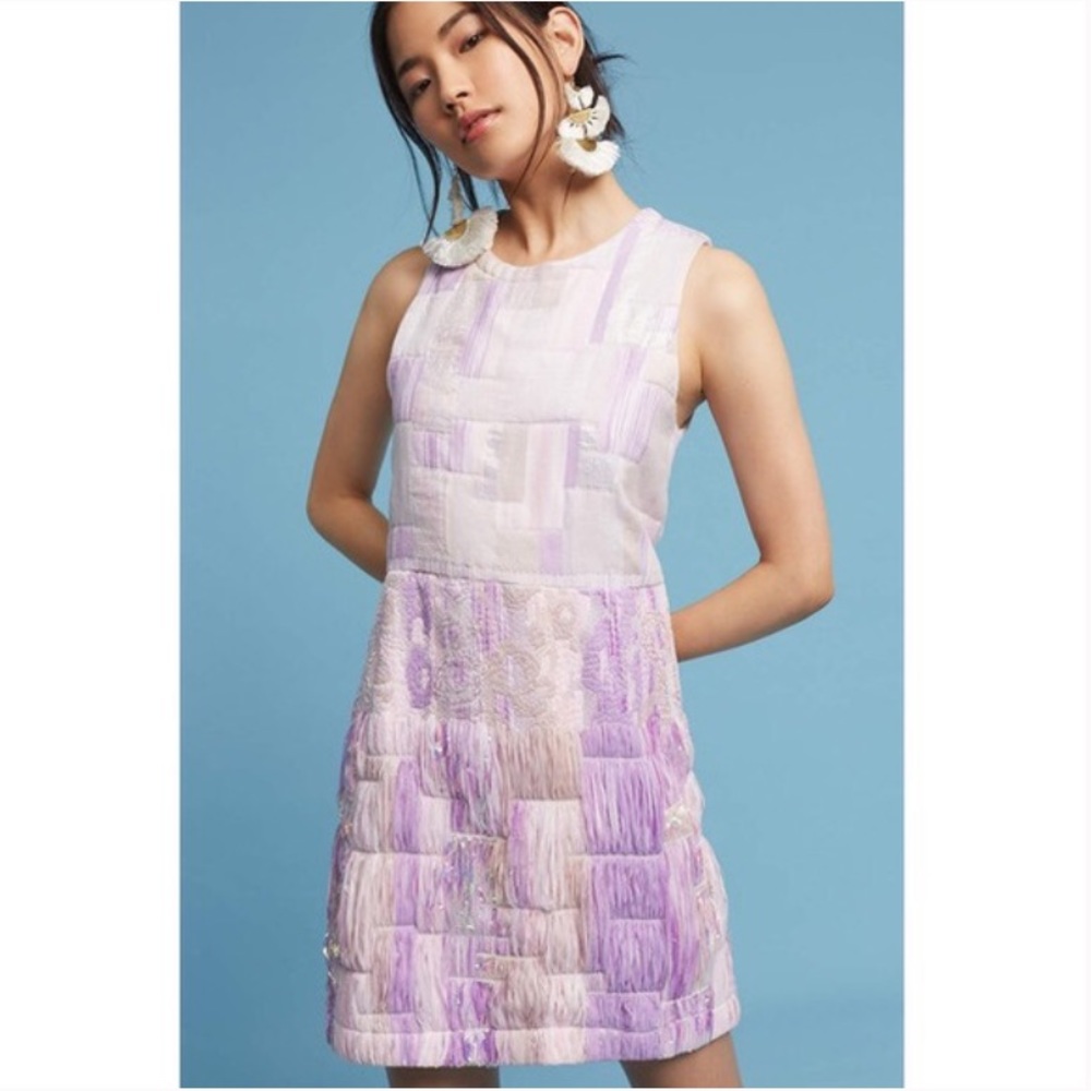 NWT Anthropologie Koch Brigitte Quilted Shift Dress Size M